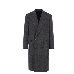 Lardini Double-Breasted Tailored Coat With Structured Shoulders - NWT